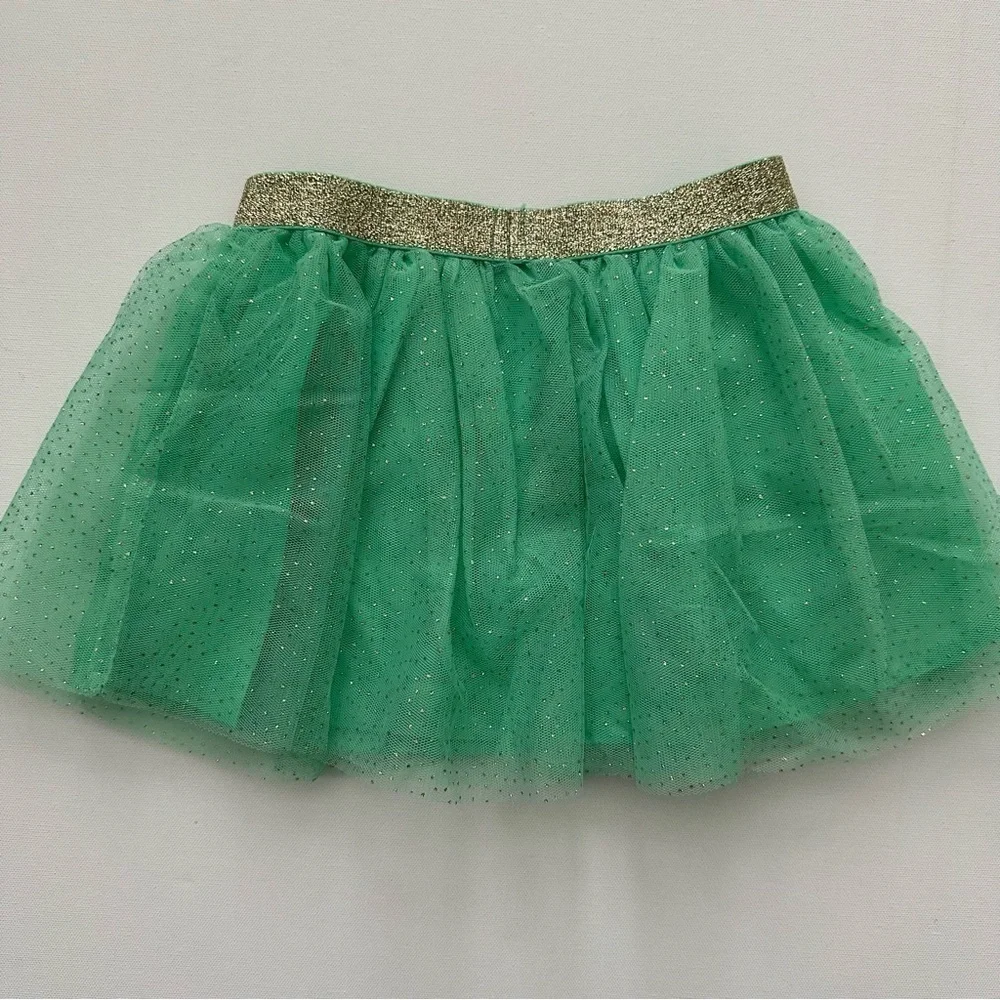 Green and Gold Toddler Girl Tutu Skirt Size 4T